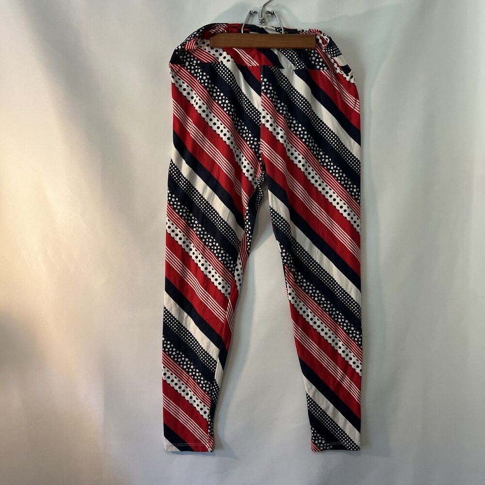 LuLaRoe TC Legging STRIPE AMERICANA Star Dot Picnic Veteran July Holiday USA
